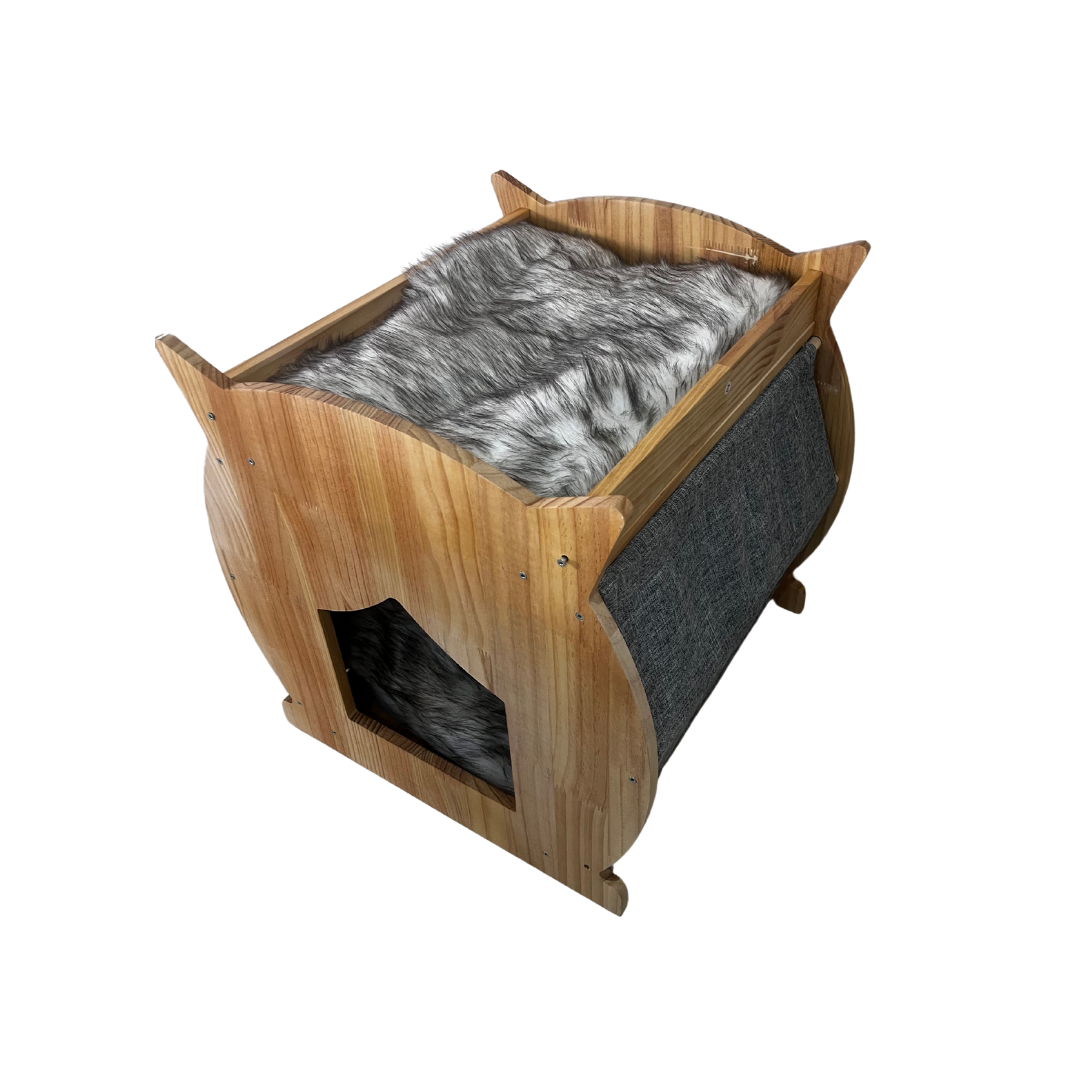 Premium Paws Luxe Sturdy Stylish Wooden Cat Bed