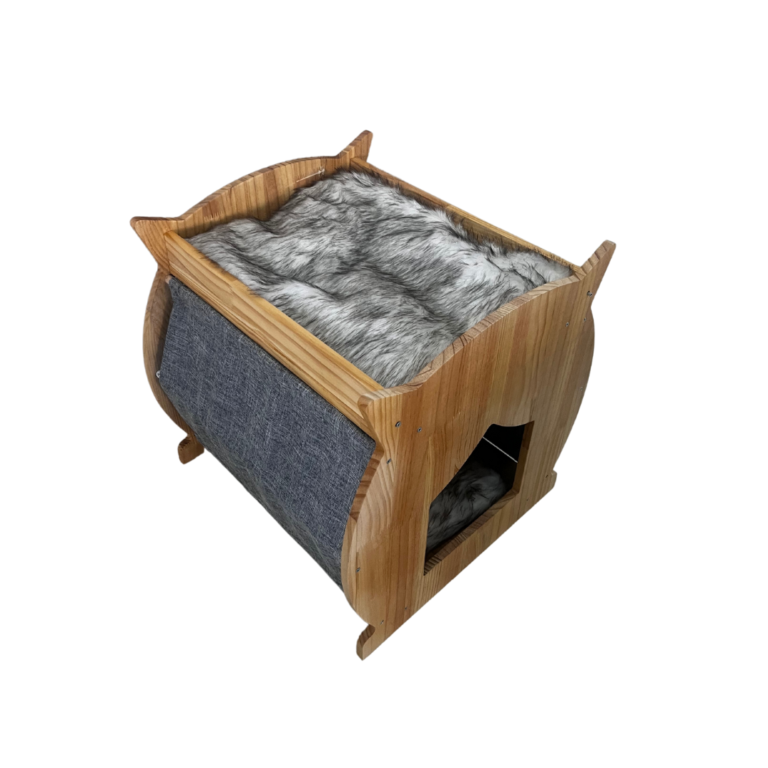 Premium Paws Luxe Sturdy Stylish Wooden Cat Bed