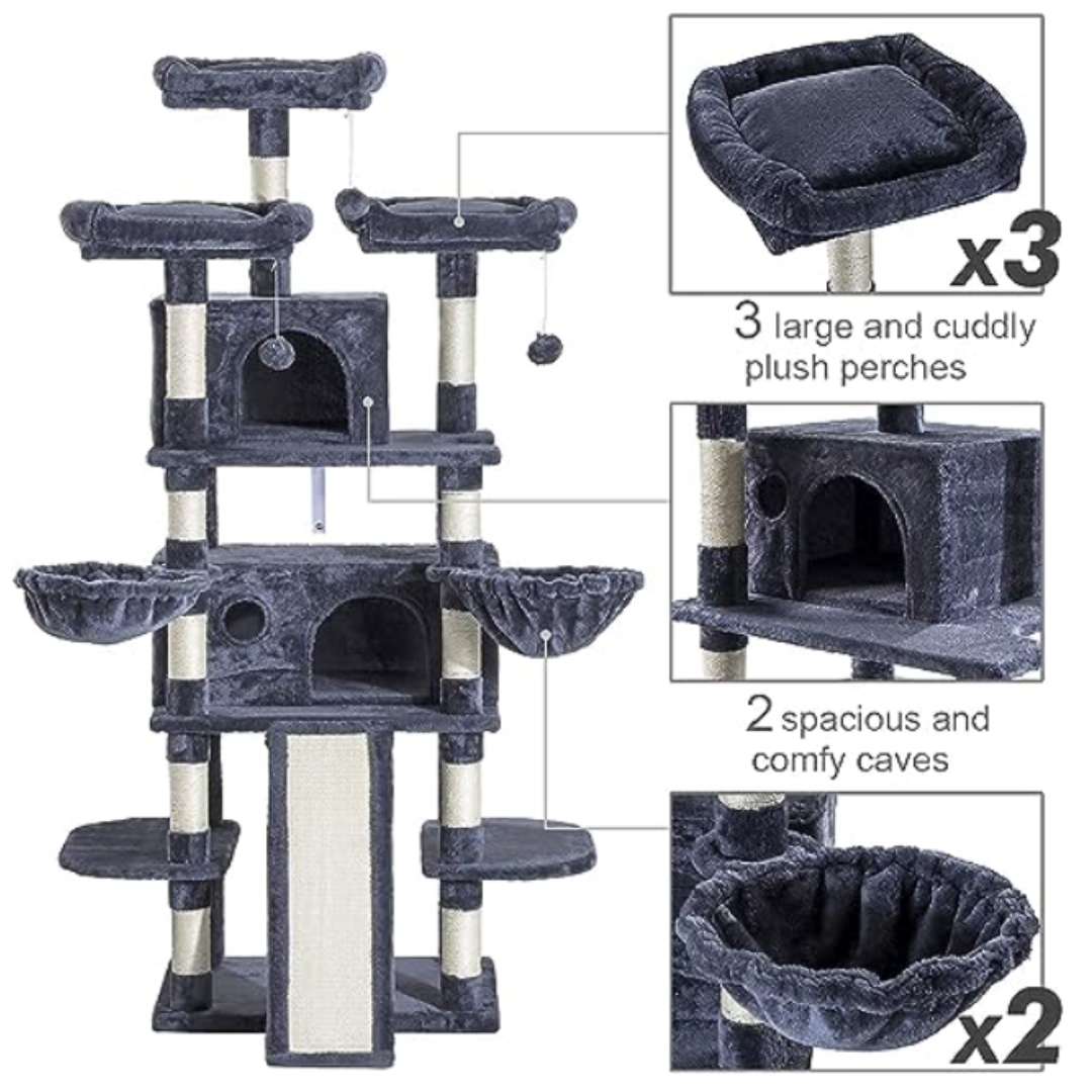 Premium Paws – 172 cm Cat Scratch Post - Cat Tree – Cat Tower