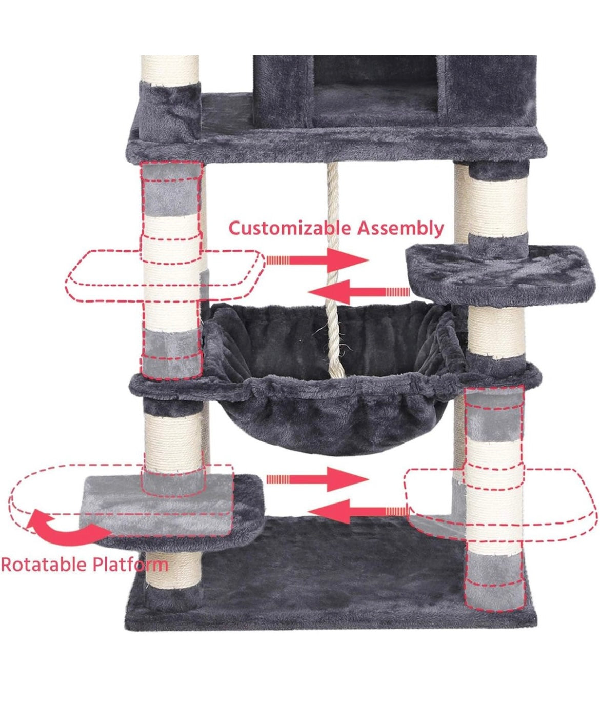 Premium Paws – 150 cm Cat Scratch Post - Cat Tree – Cat Tower