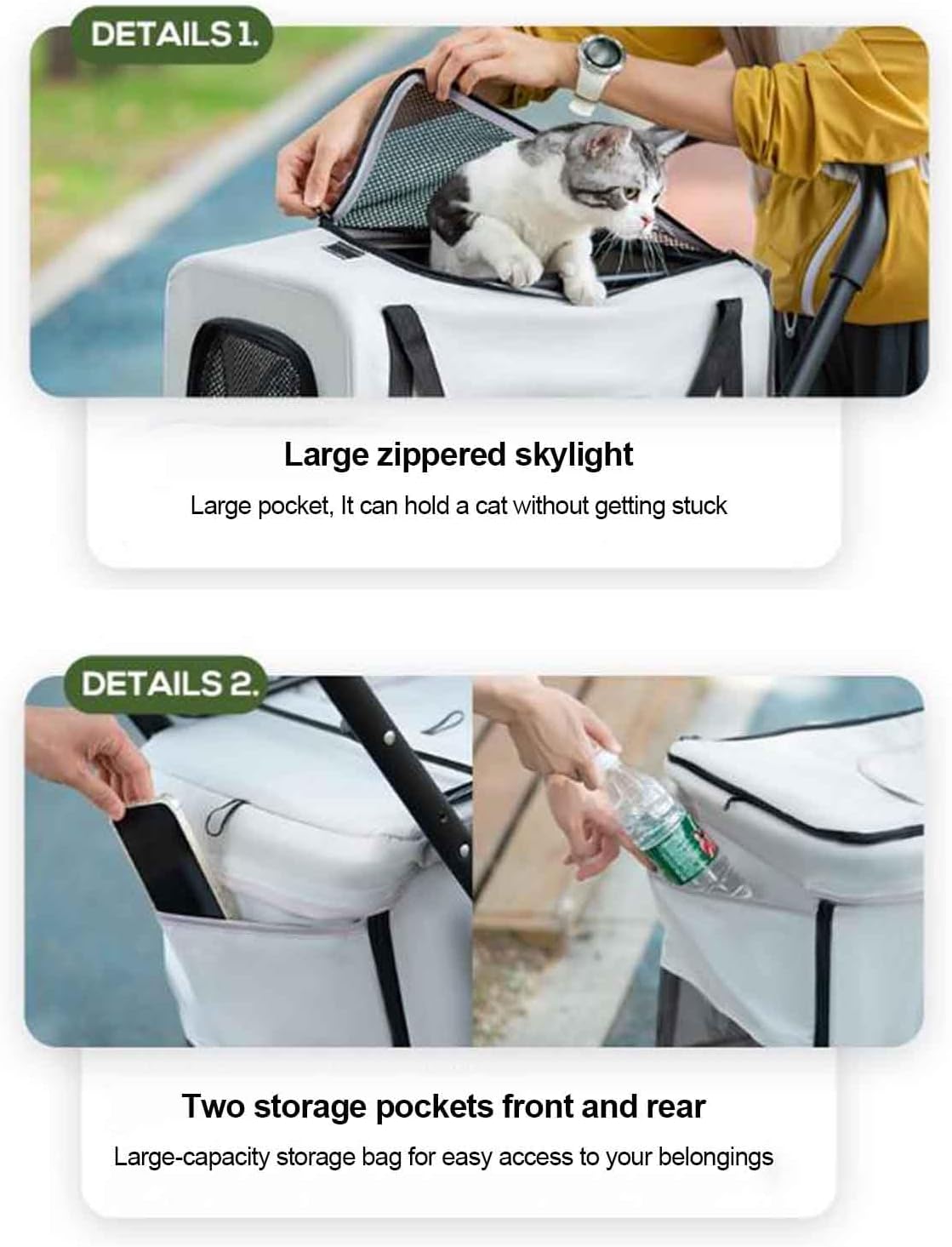 Premium Paws – Double Decker Pet Stroller – Cat & Dog Pram