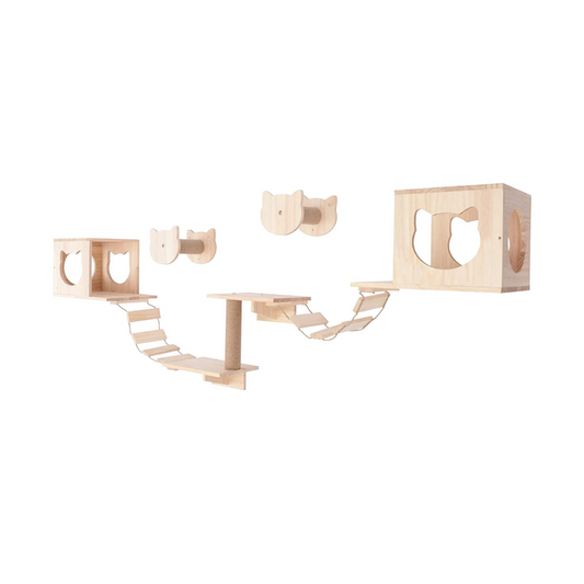 Premium Paws - Wall-Mounted Cat Climbing Furniture Set