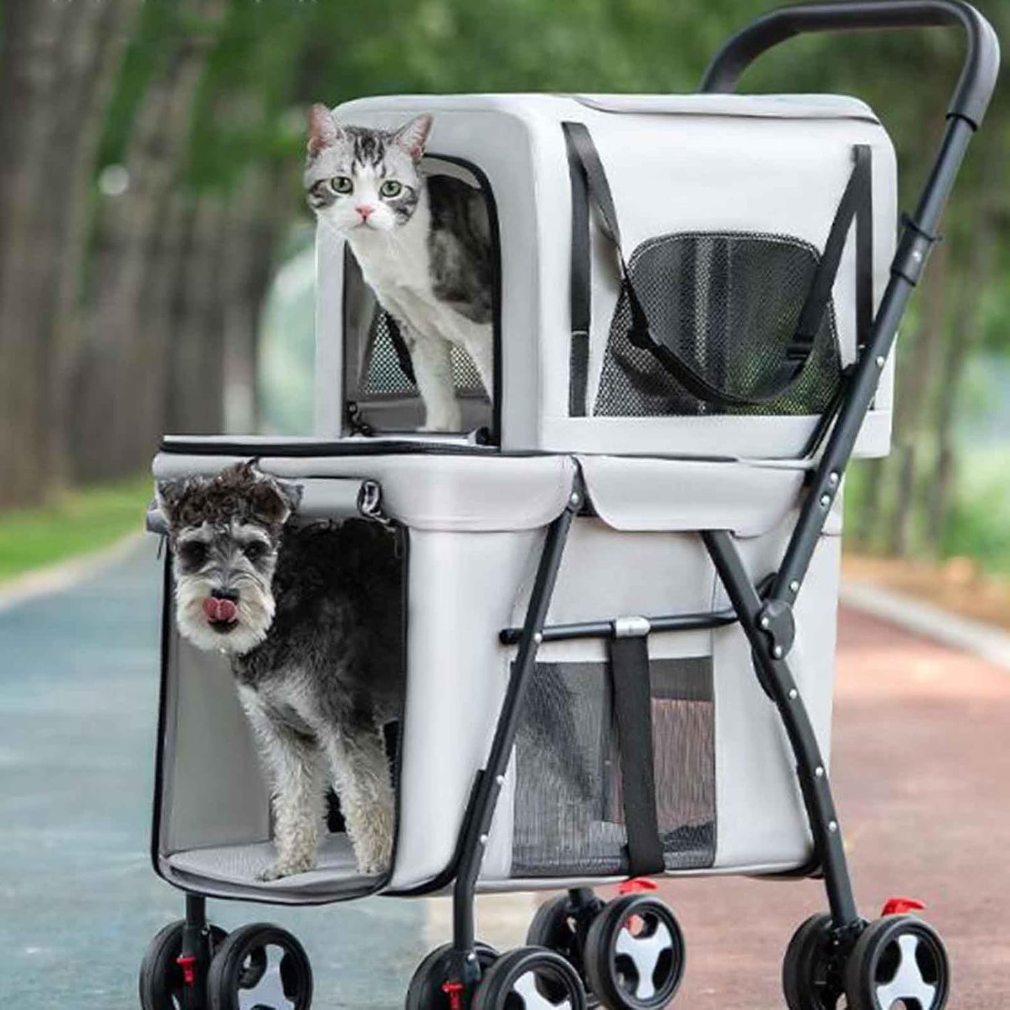 Premium Paws – Double Decker Pet Stroller – Cat & Dog Pram