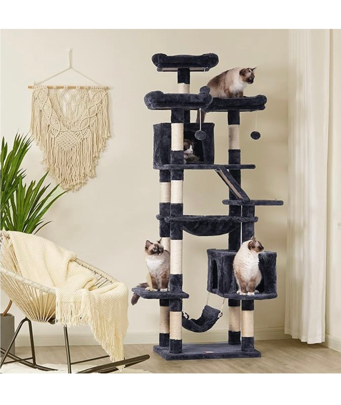 Premium Paws – 188 cm Cat Scratch Post - Cat Tree – Cat Tower