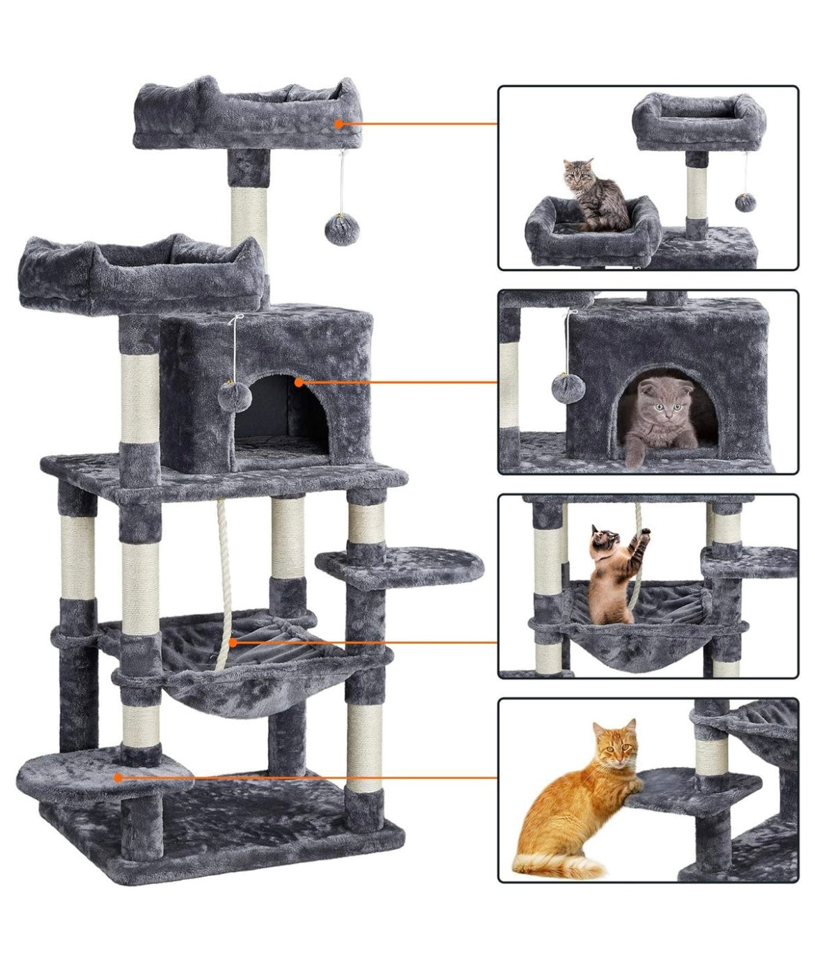 Premium Paws – 150 cm Cat Scratch Post - Cat Tree – Cat Tower