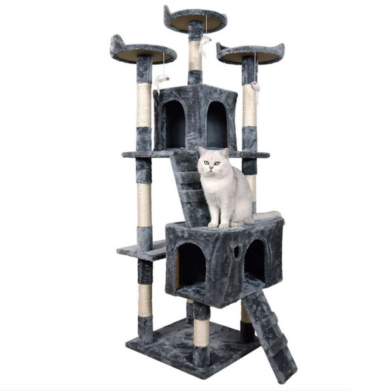 Premium Paws – 170 cm Deluxe Cat Tree House – Multi-Level Tower with Scratching Posts