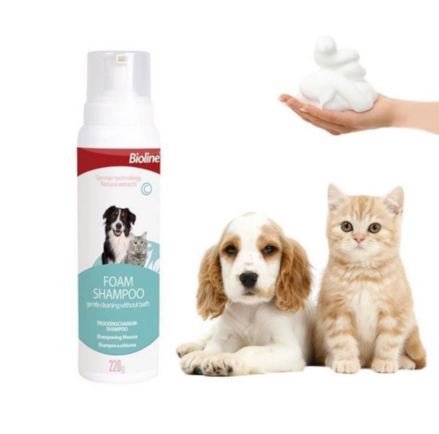 Premium Paws – Bioline - Waterless Foam Shampoo for Cats & Dogs