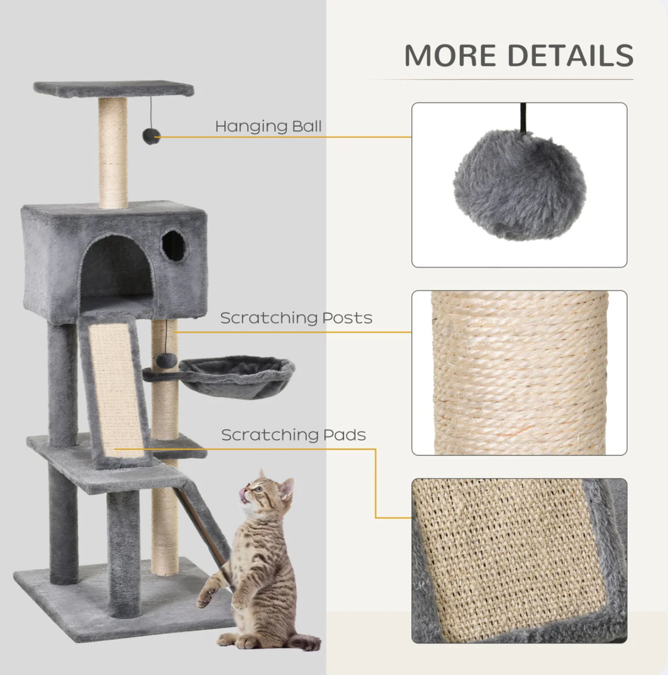 Premium Paws – 130cm Cat Scratch Post - Cat Tree – Cat Tower