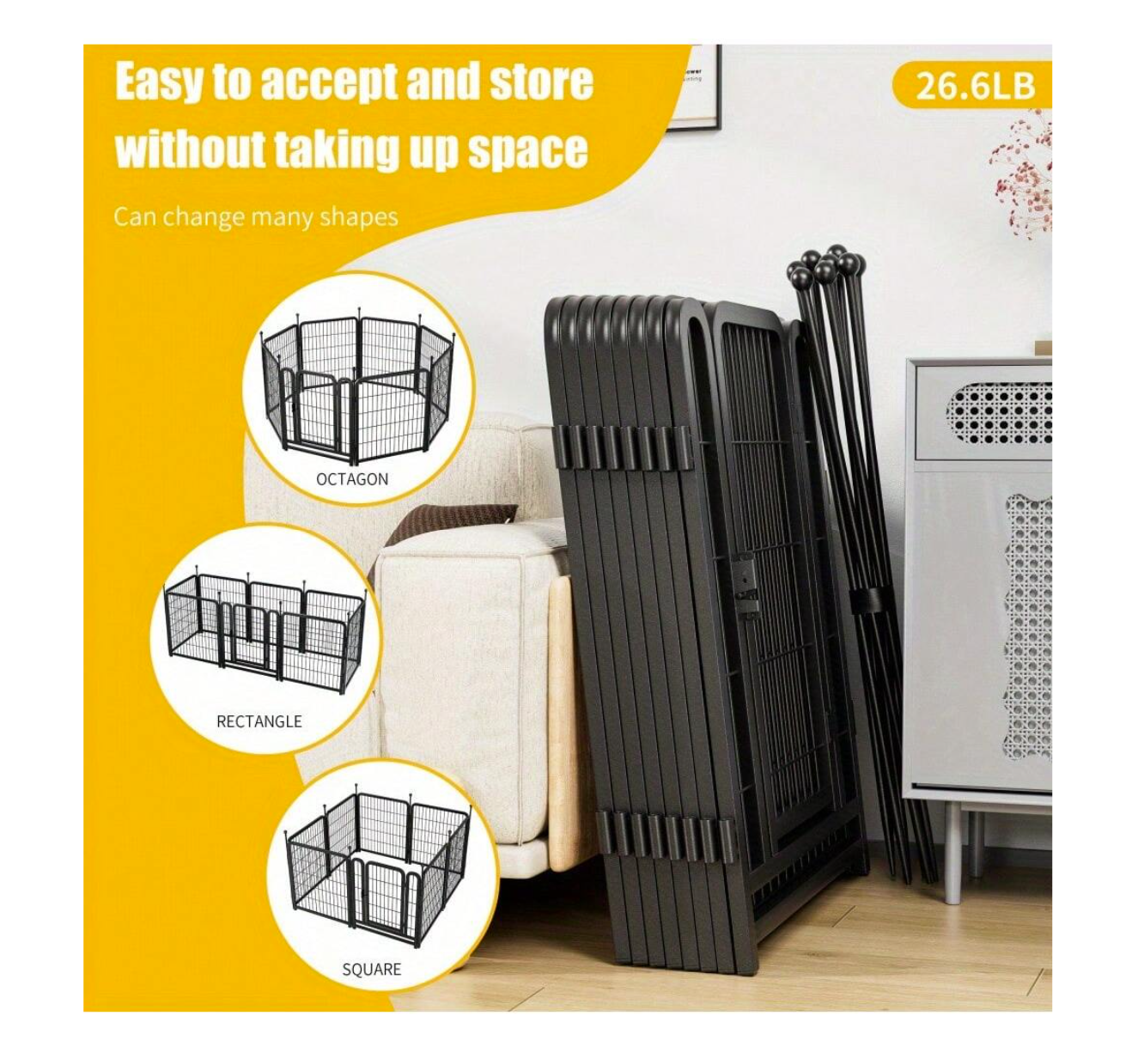 Premium Paws - Heavy-Duty Foldable Pet Playpen