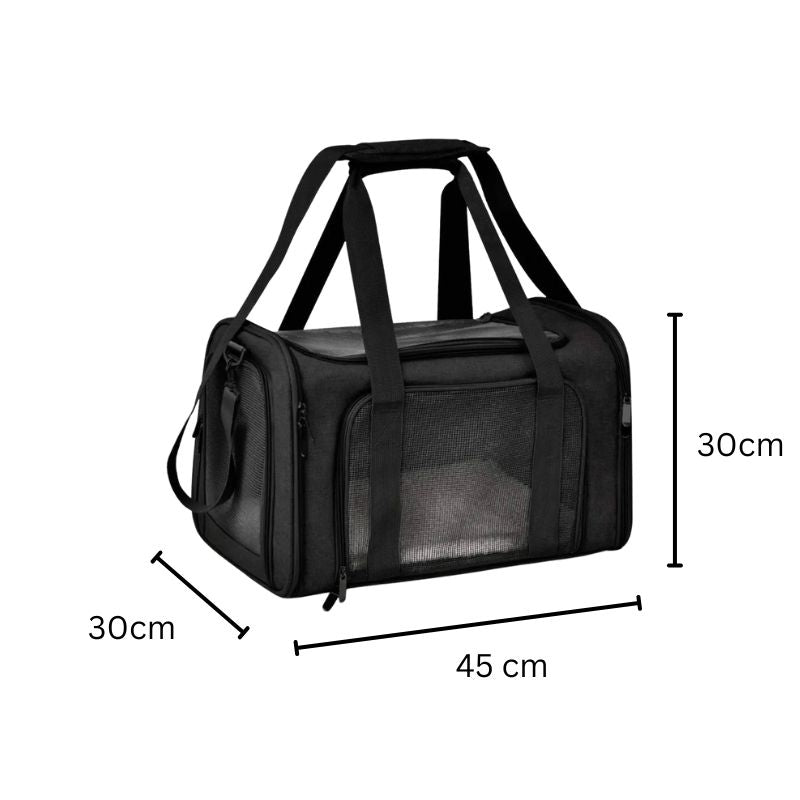 Premium Paws - Expandable Pet Carrier Bag - Black