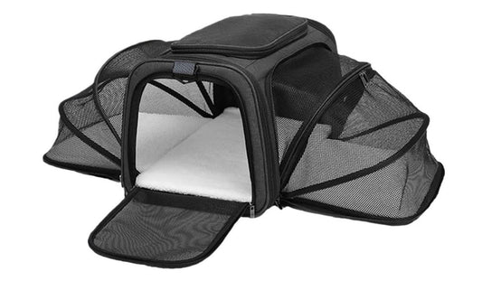 Premium Paws - Expandable Pet Carrier Bag - Black