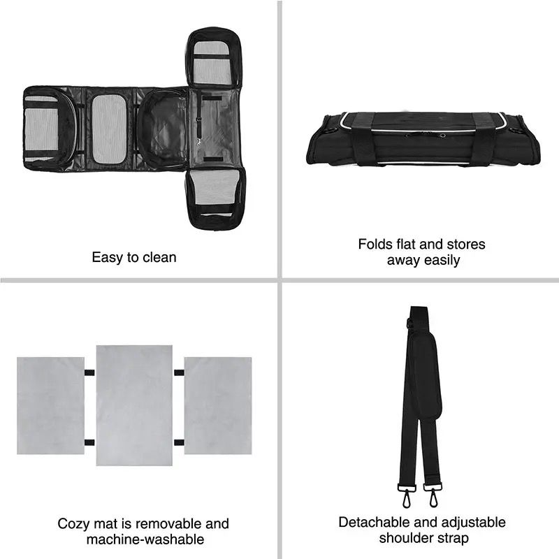 Premium Paws - Expandable Pet Carrier Bag - Black