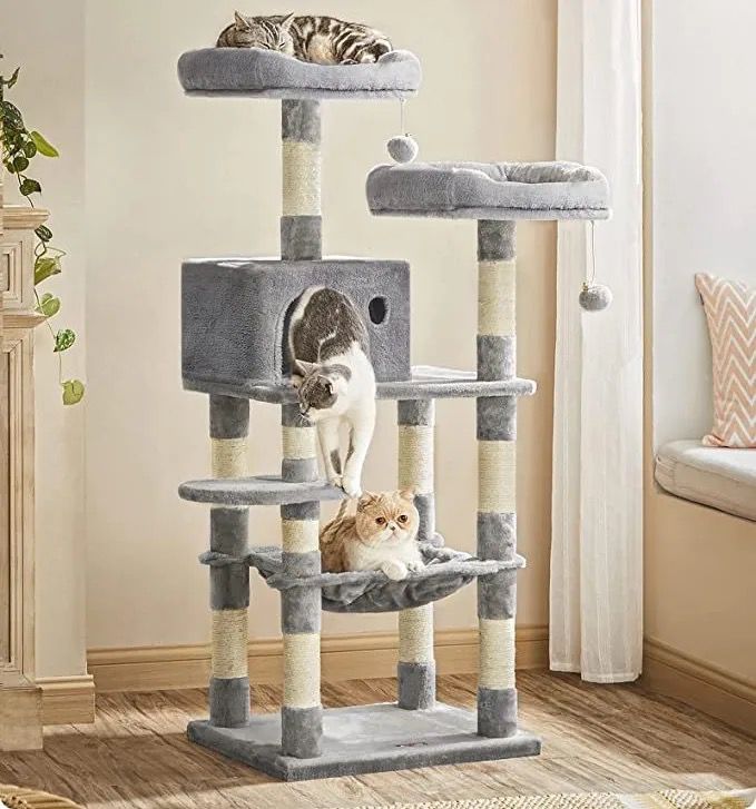 Premium Paws – 143 cm Cat Scratch Post - Cat Tree – Cat Tower