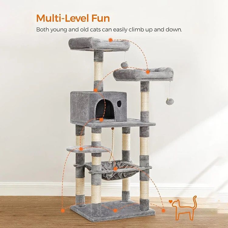 Premium Paws – 143 cm Cat Scratch Post - Cat Tree – Cat Tower