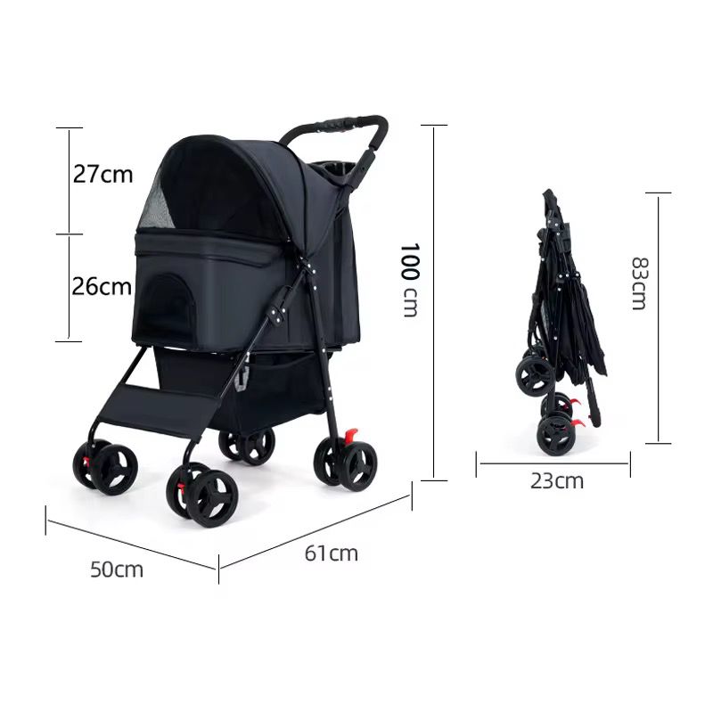 Premium Paws - Foldable Pet Stroller