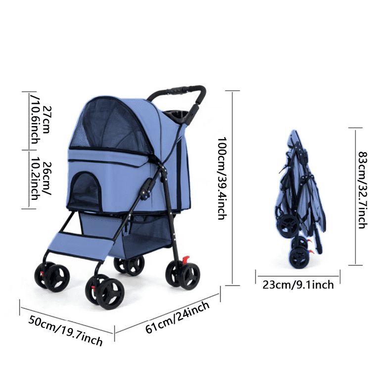 Premium Paws - Foldable Pet Stroller