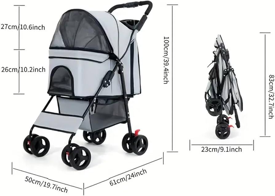 Premium Paws - Foldable Pet Stroller