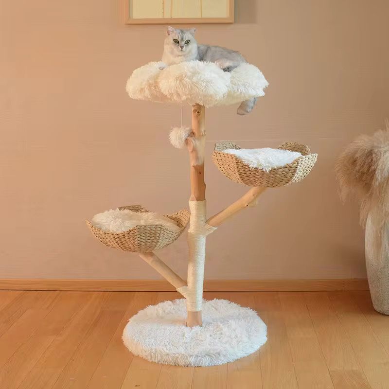 Premium Paws – Solid Wood 125cm Large Cat Tree - Cat Scratch Post