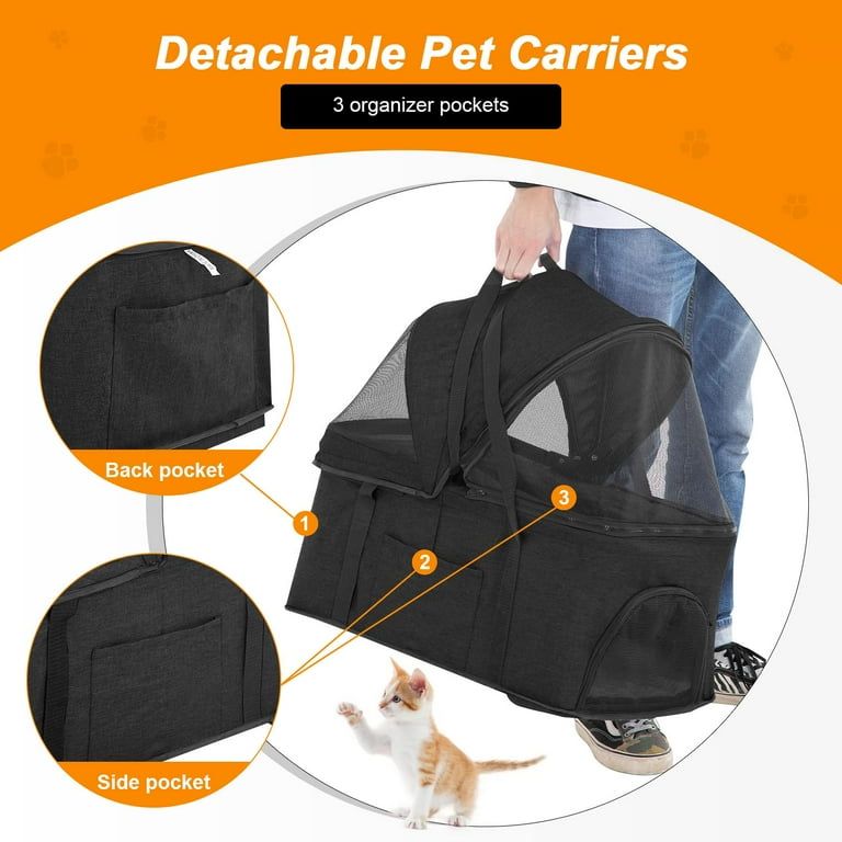 Premium Paws – Detachable Pet Stroller - Pet Pram – Multifunctional Pet Cart