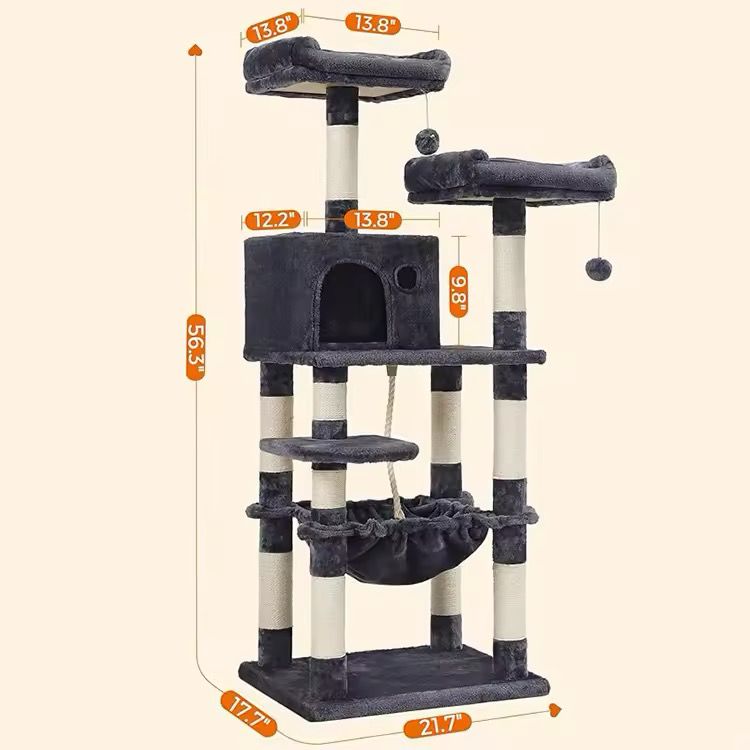 Premium Paws – 143 cm Cat Scratch Post - Cat Tree – Cat Tower