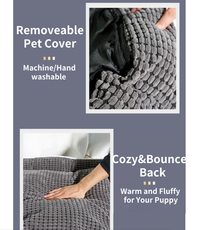 Cat & Dog Bed: Comfort with Removable Cover & Anti-Slip Design