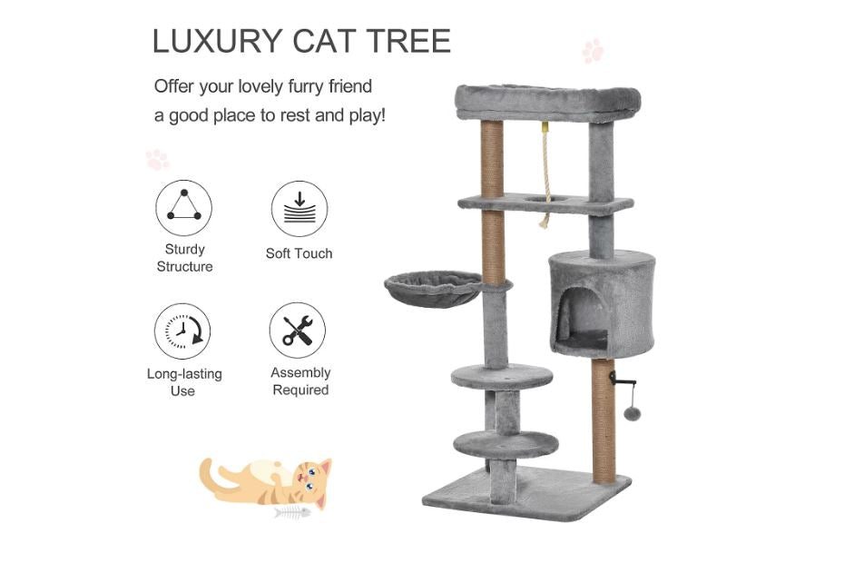 Premium Paws - Cat Scratch Post - Cat Tree - Cat Tower –120cm