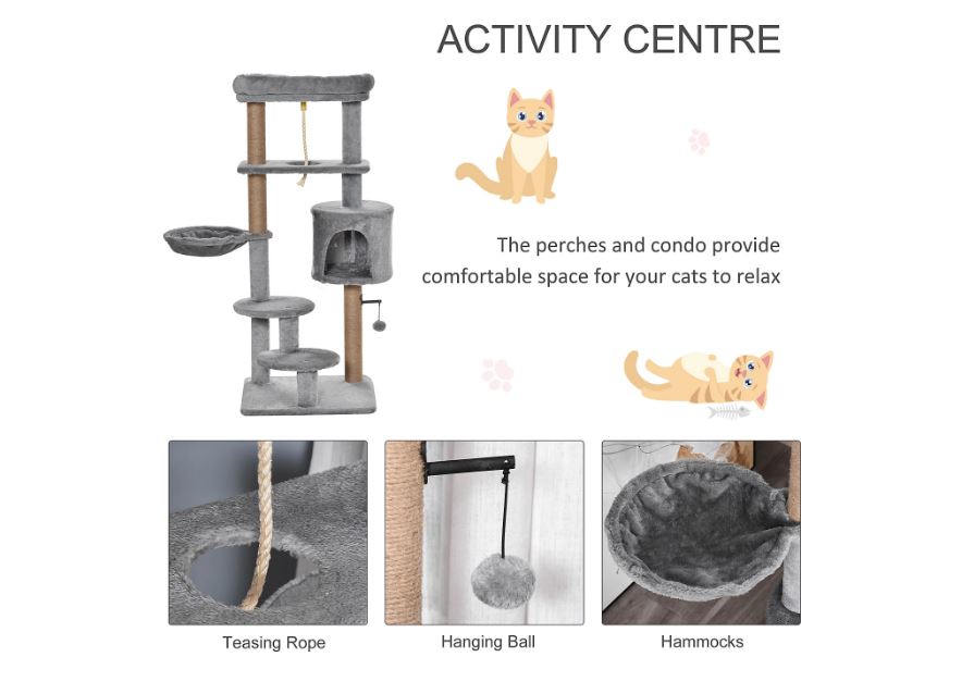 Premium Paws - Cat Scratch Post - Cat Tree - Cat Tower –120cm